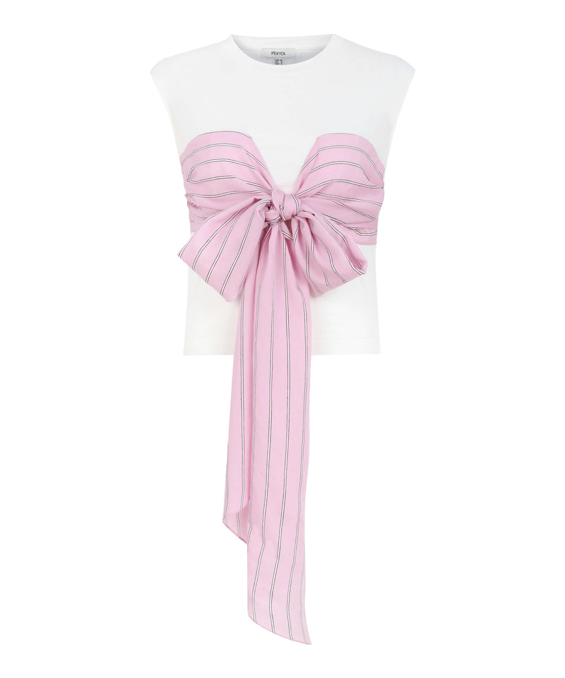 Ipekyol Striped Ribbon Detail Blouse Powder