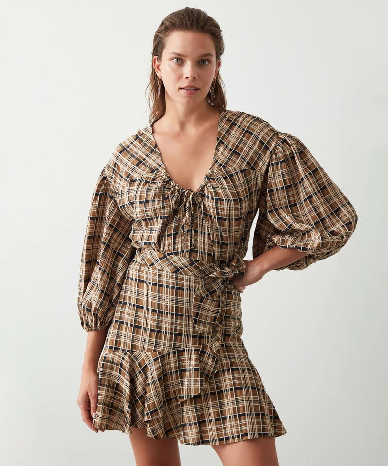 Ipekyol Plaid Pattern Blouse Brown