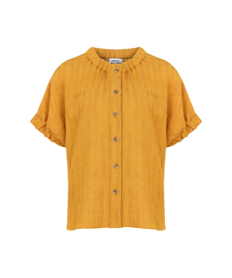 Ipekyol Texture Fabric Blouse Mustard