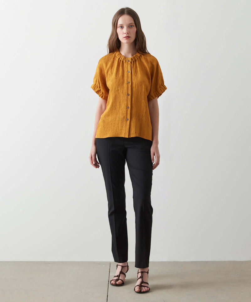 Ipekyol Texture Fabric Blouse Mustard