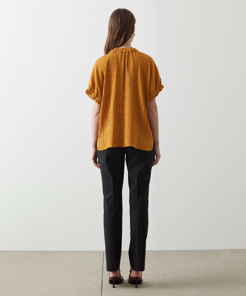 Ipekyol Texture Fabric Blouse Mustard