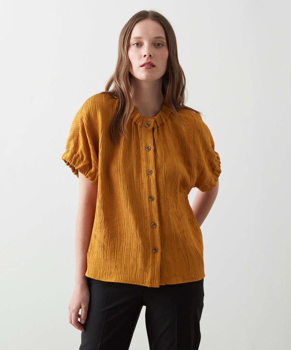 Ipekyol Texture Fabric Blouse Mustard