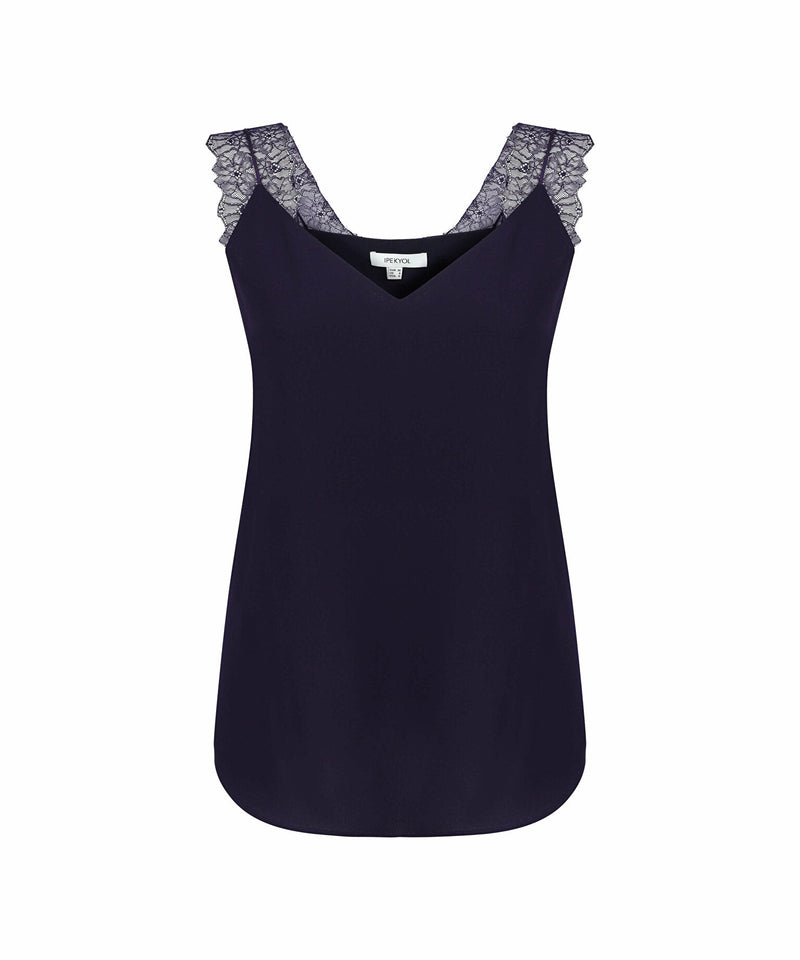 Ipekyol Lace Strap Detailed Blouse Navy