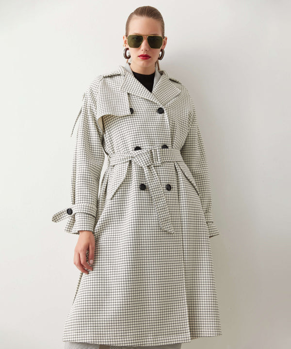 Ipekyol Square Pattern Trench Coat Oil