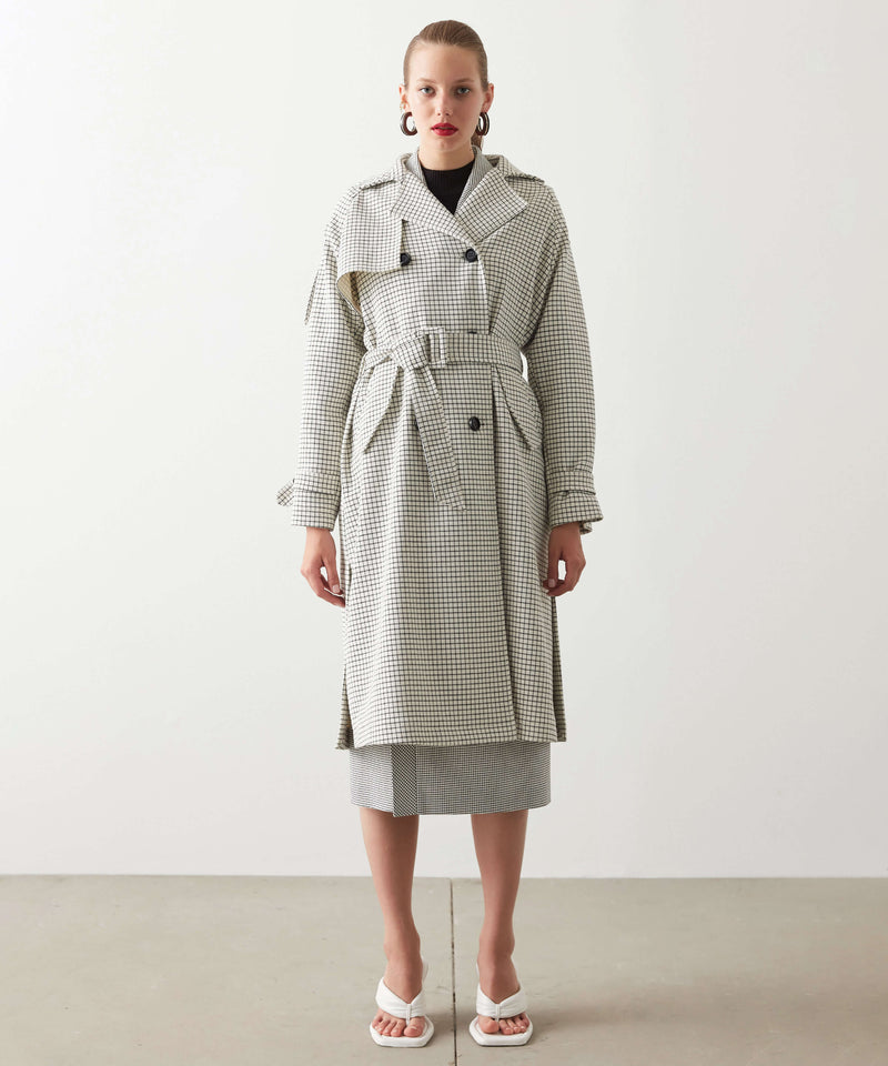 Ipekyol Square Pattern Trench Coat Oil