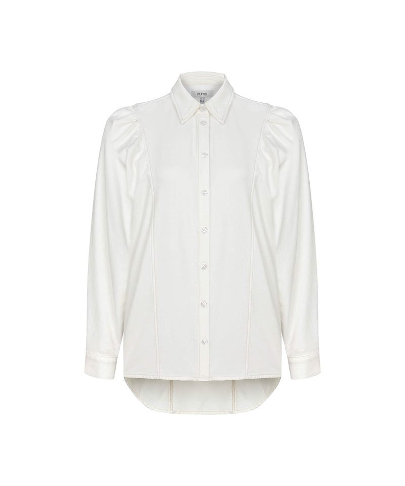 Ipekyol Denim Detailed Sleeve Shirt Ecru