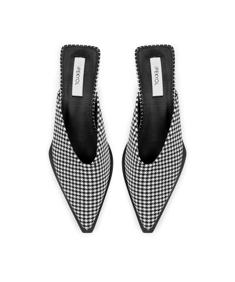 Ipekyol Hounstooth Pattern Slipper Black