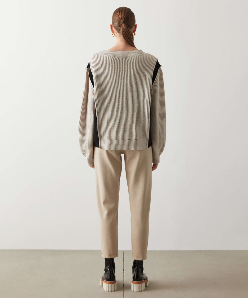 Ipekyol Coloblock Scuba Detailed Knitwear Natural