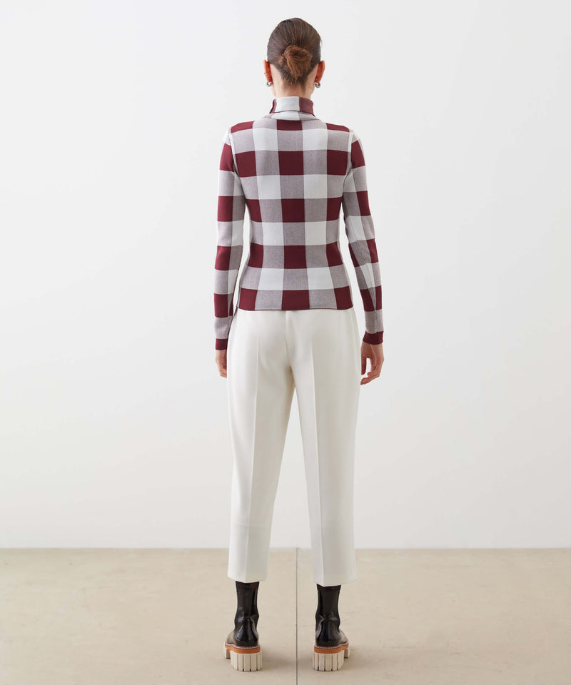 Ipekyol Checkered Pattern Knitwear Cherry