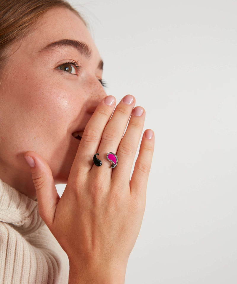 Ipekyol Stone Detail Open Ring  Pink