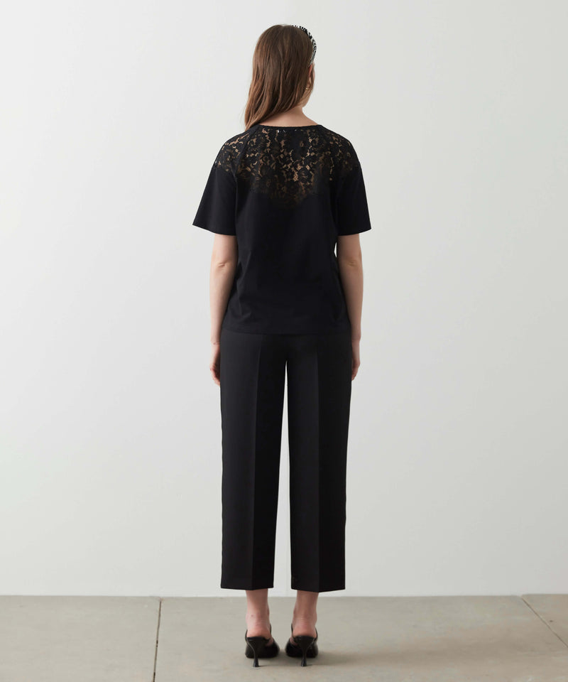 Ipekyol Lace Detail T-Shirt Black