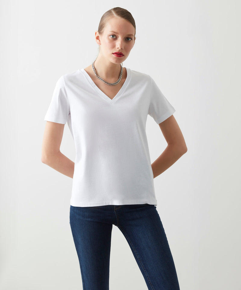 Ipekyol Basic V-Neck T-Shirt Optique White