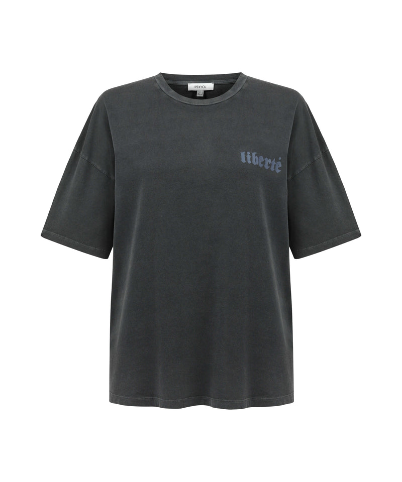 Ipekyol Slogan Printed T-Shirt Anthracite