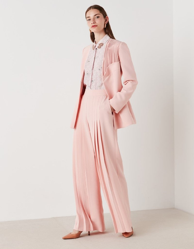 Ipekyol Pleated Wide Leg Solid Culottes Powder