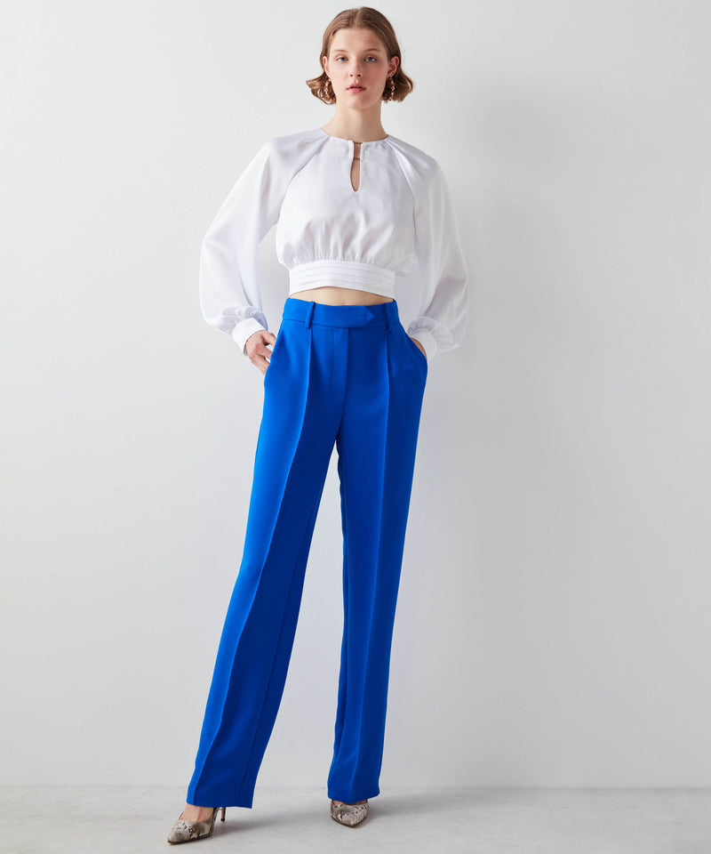 Ipekyol Pin Tuck Pleated High Waist Pants Dark Blue