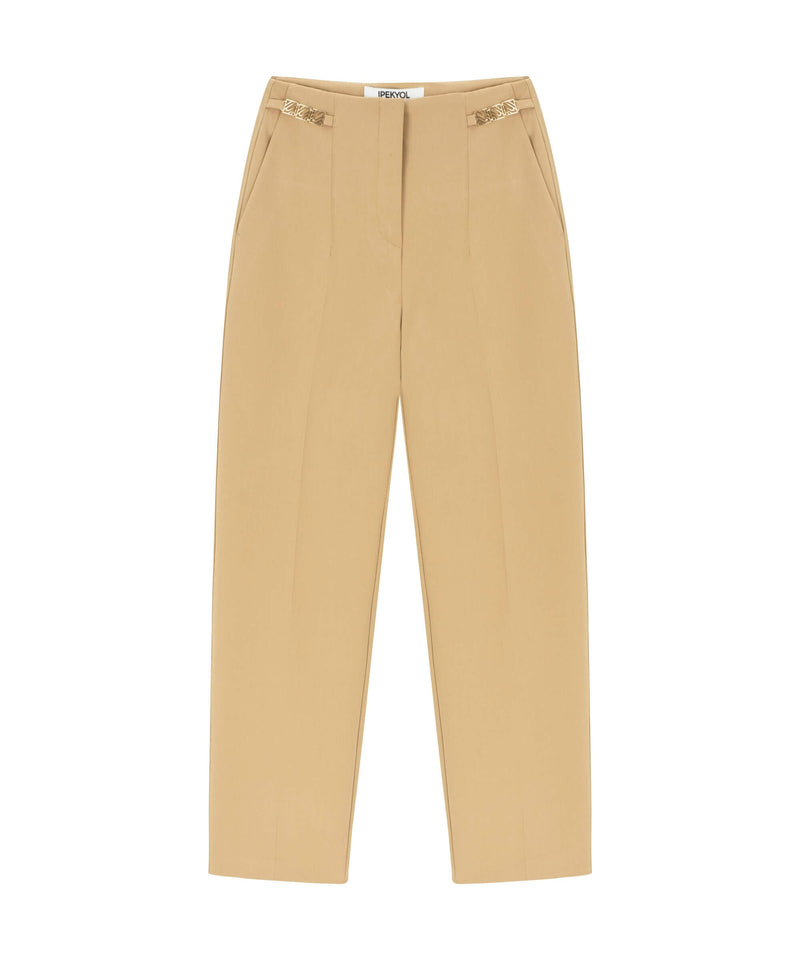 Ipekyol Fixed Monogram Metal Trouser Natural