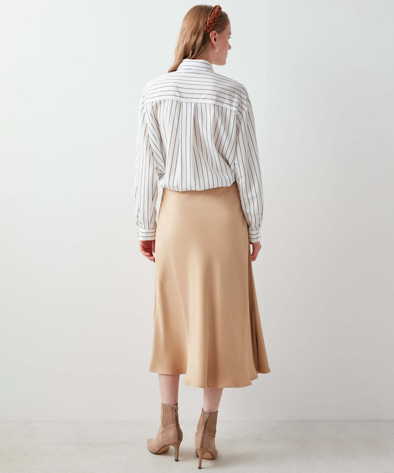 Ipekyol Satin Midi Skirt Camel