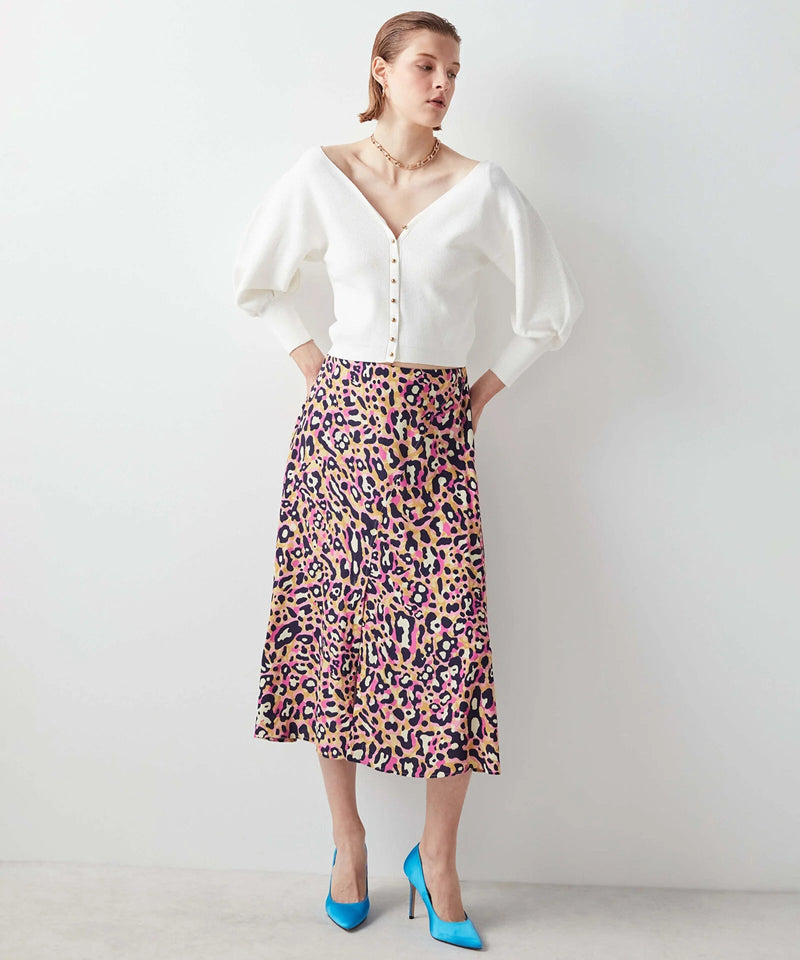 Ipekyol All Over Leopard Printed Skirt Fuschia