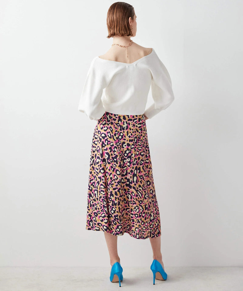 Ipekyol All Over Leopard Printed Skirt Fuschia