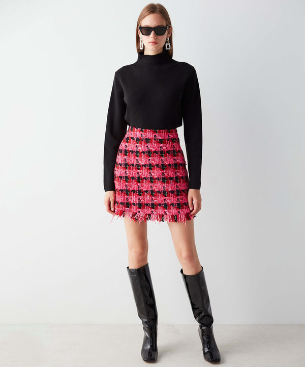 Ipekyol Tweed Mini Skirt Fuchsia