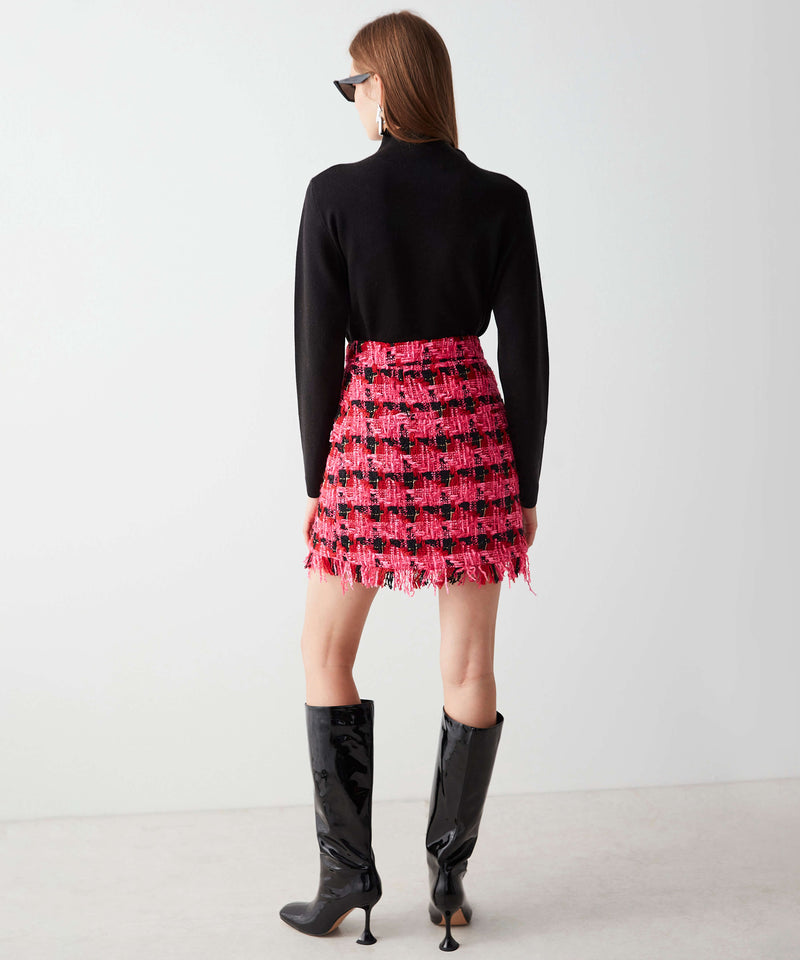 Ipekyol Tweed Mini Skirt Fuchsia