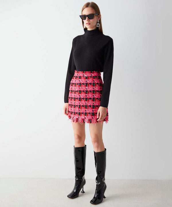 Ipekyol Tweed Mini Skirt Fuchsia