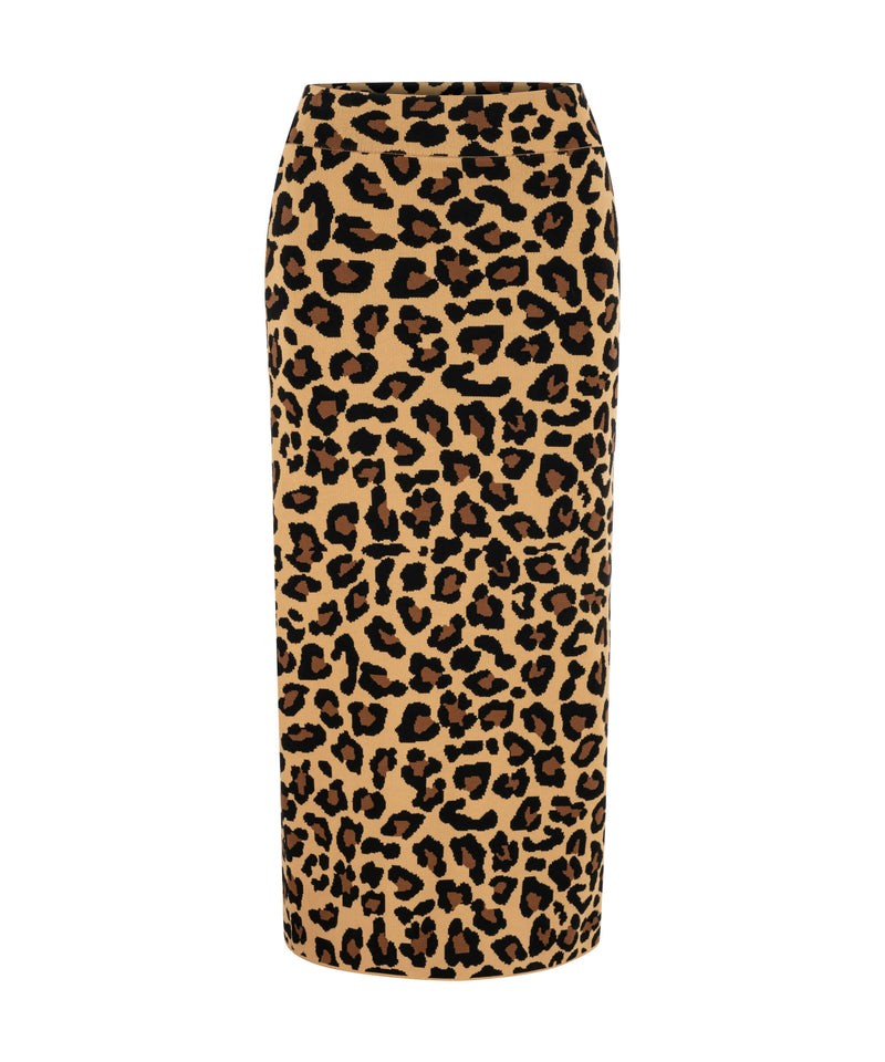 Ipekyol Leopard Print Midi Skirt Brown