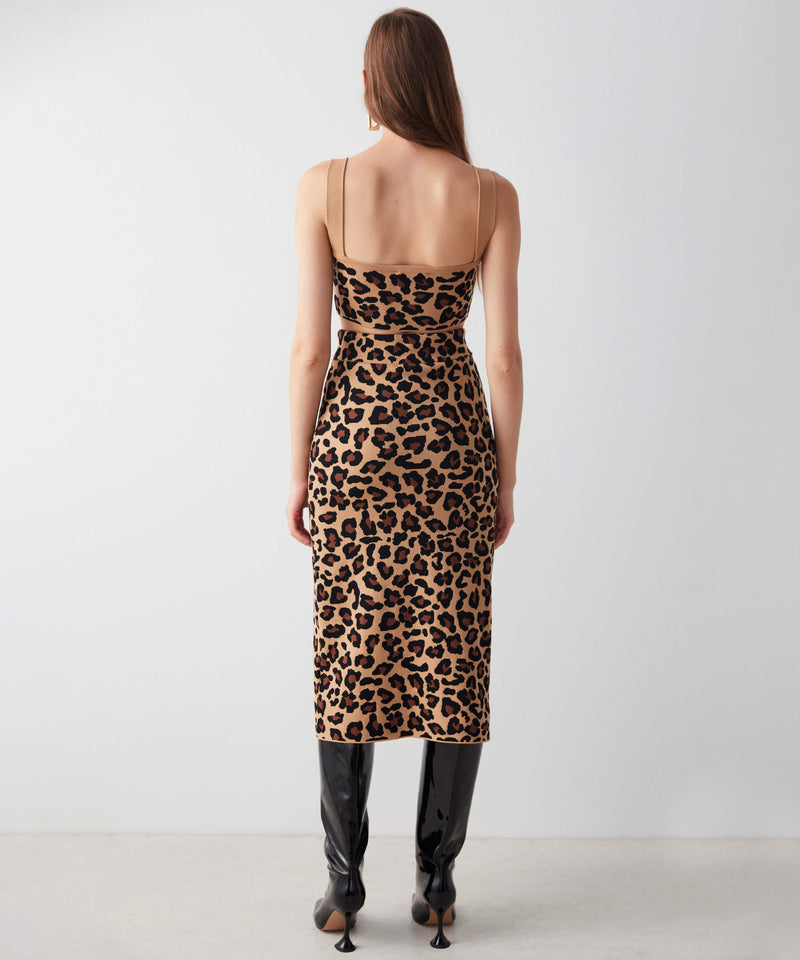 Ipekyol Leopard Print Midi Skirt Brown