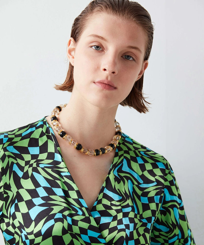 Ipekyol Wavy Geometrical Printed Blouse Blue