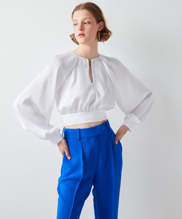 Ipekyol Crop Blouse With Metal Belt White