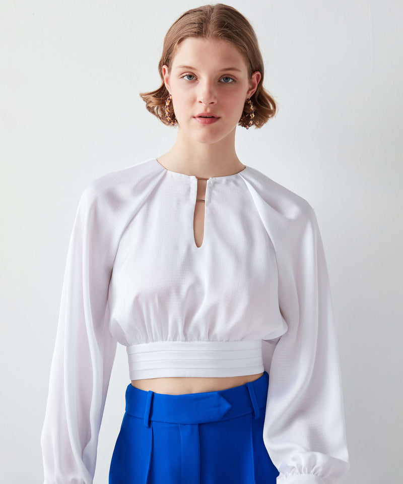 Ipekyol Crop Blouse With Metal Belt White