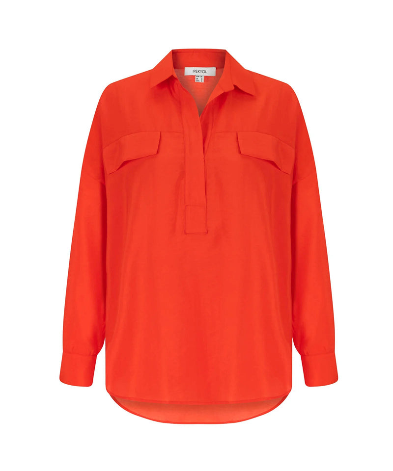 Ipekyol Solid Classy Blouse Vermilion