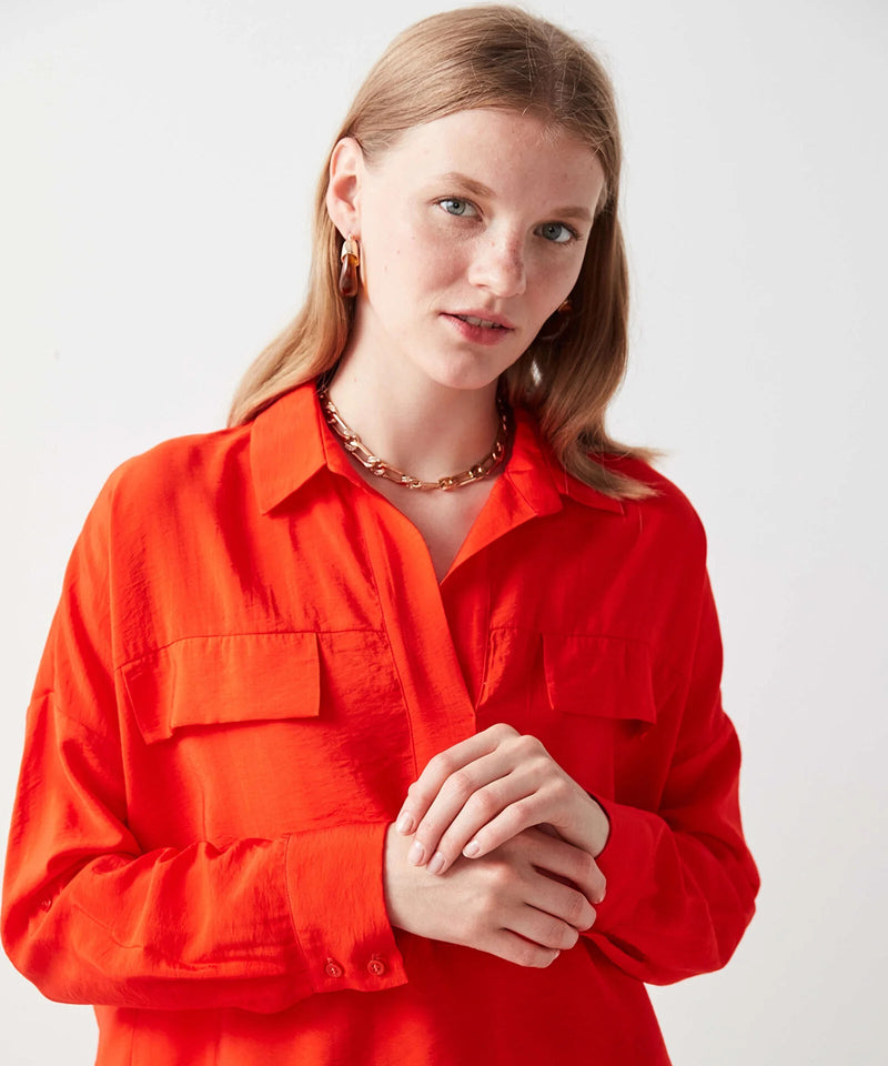 Ipekyol Solid Classy Blouse Vermilion