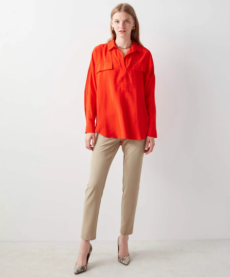 Ipekyol Solid Classy Blouse Vermilion