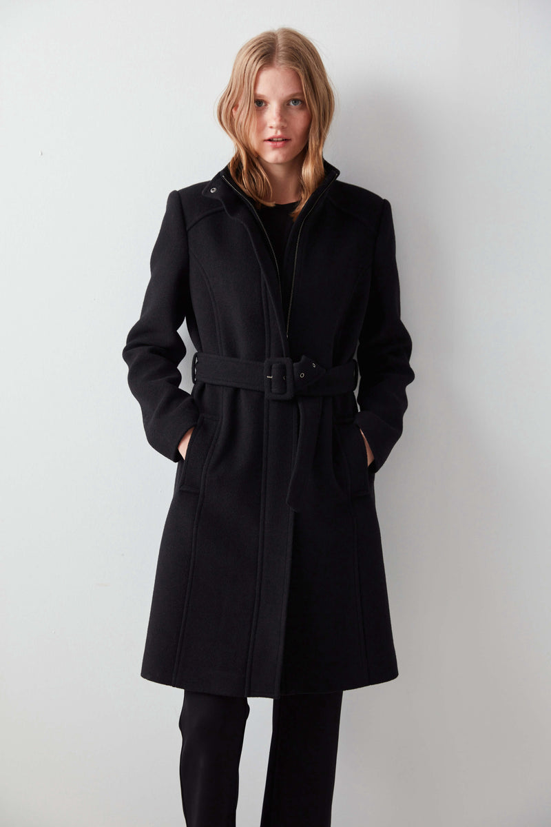 Ipekyol Seamed Stamp Coat With Belt Black