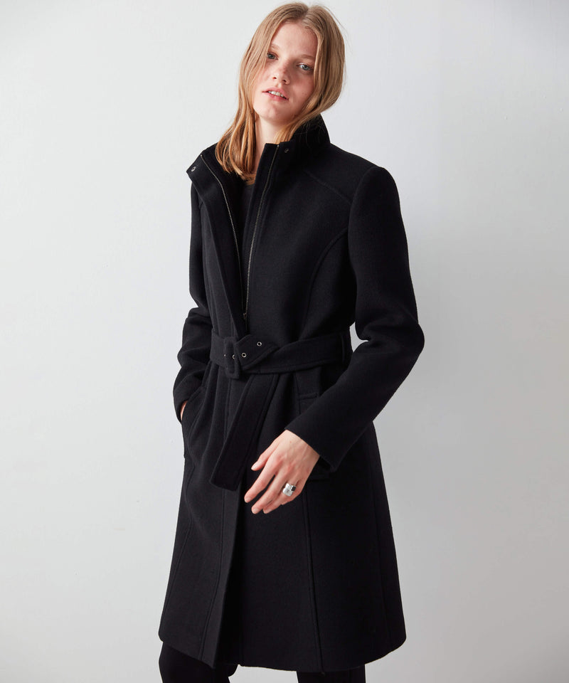 Ipekyol Seamed Stamp Coat With Belt Black