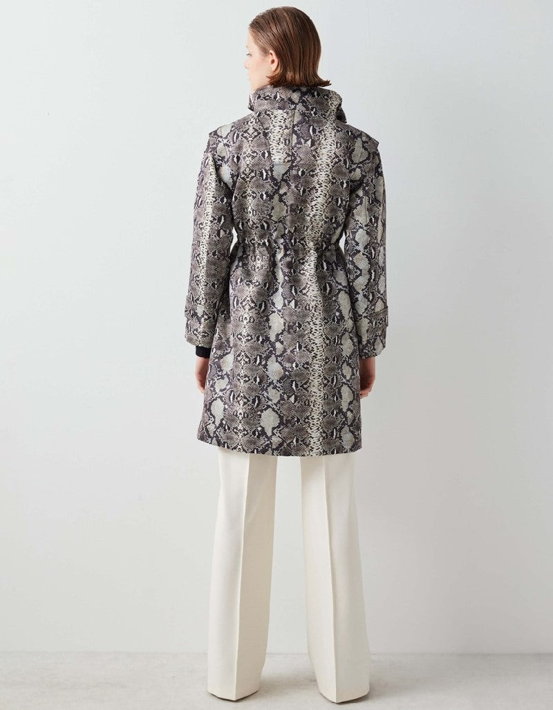 Ipekyol Snake Printed Midi Coat Brown