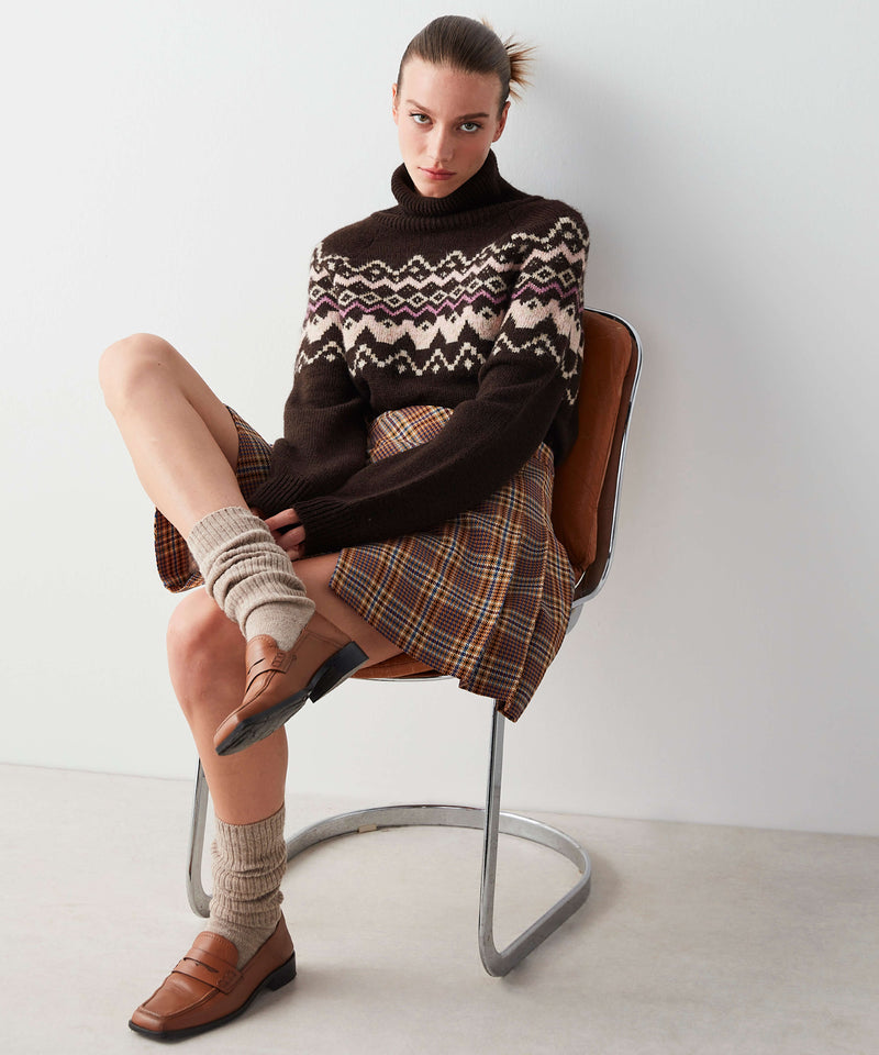 Ipekyol Patterned Turtleneck Knitwear Brown