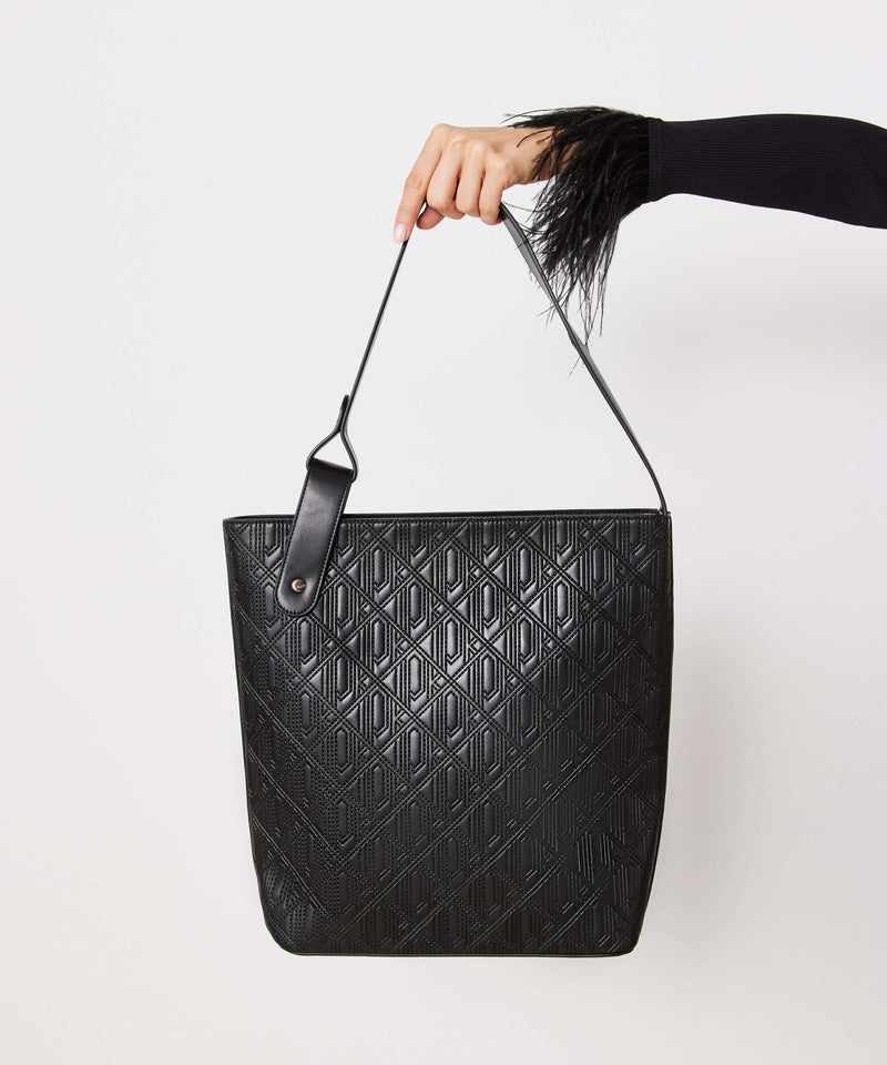 Ipekyol Monogram Pattern Bag Black