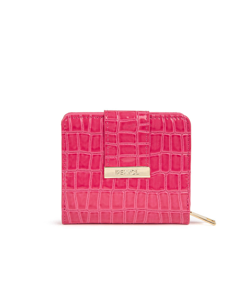 Ipekyol Crocodile Pattern Wallet Pink