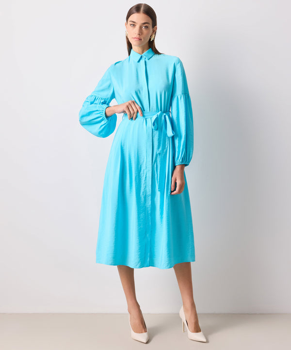 Ipekyol Solid Midi Shirt Dress Turquse