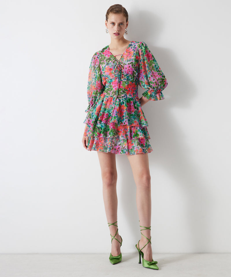 Ipekyol Flower Pattern Mini Dress Pink