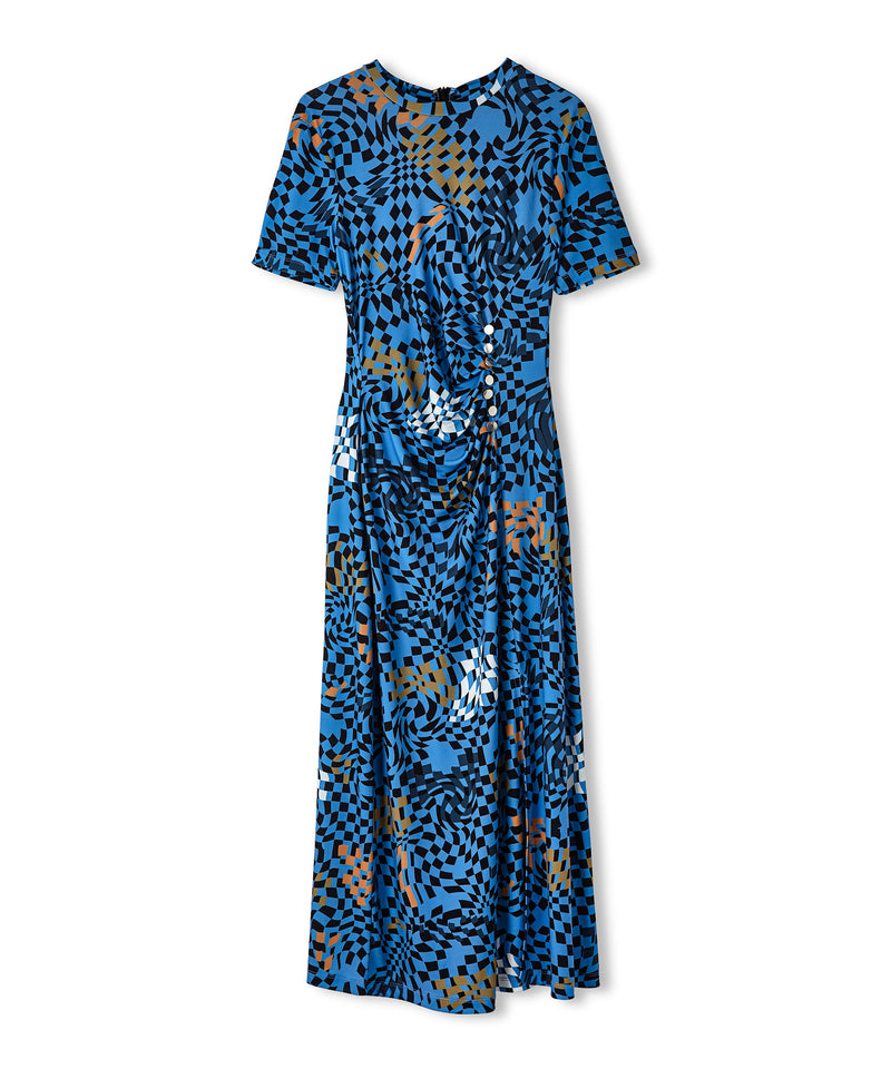 Ipekyol Geometric Pattern Midi Dress Blue