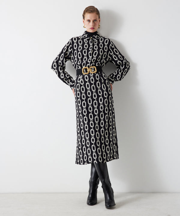 Ipekyol Chain Pattern Dress Black