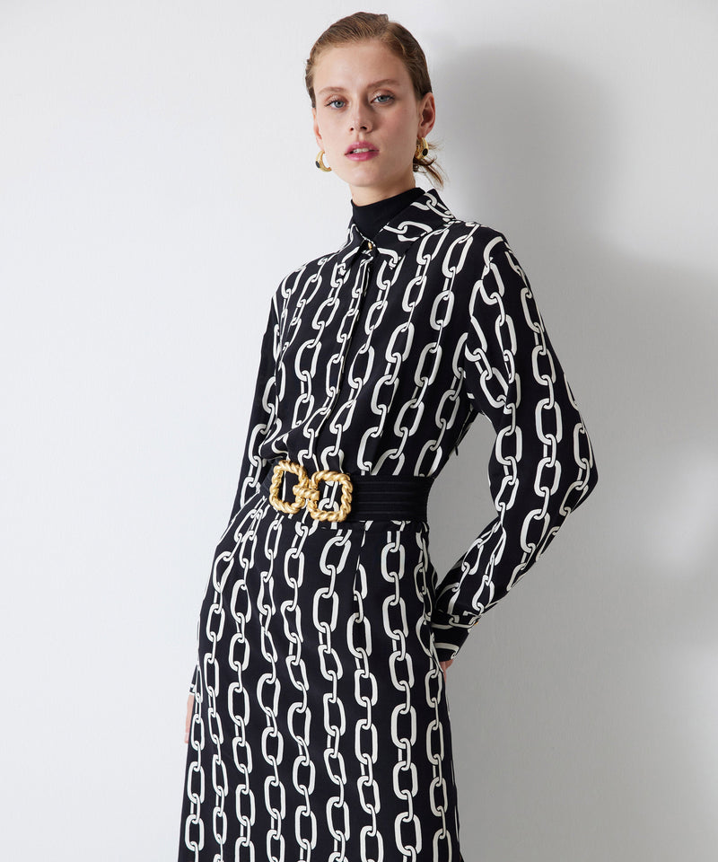 Ipekyol Chain Pattern Dress Black