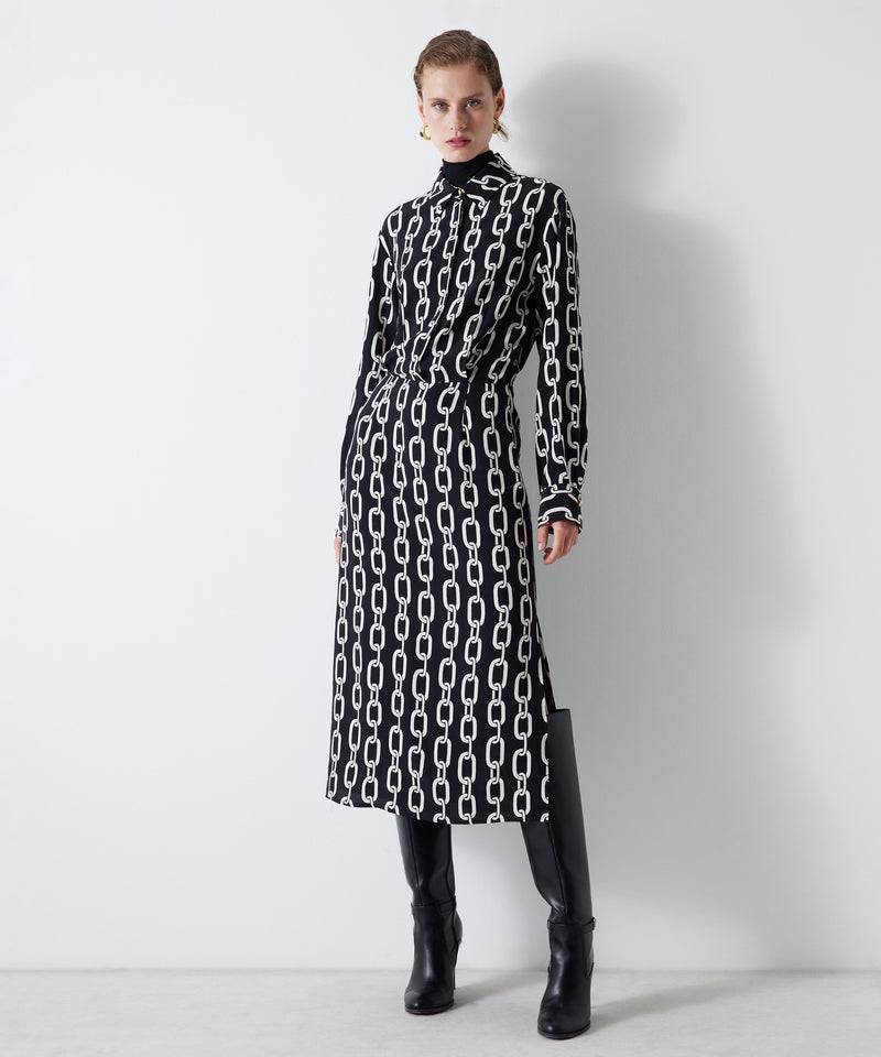 Ipekyol Chain Pattern Dress Black