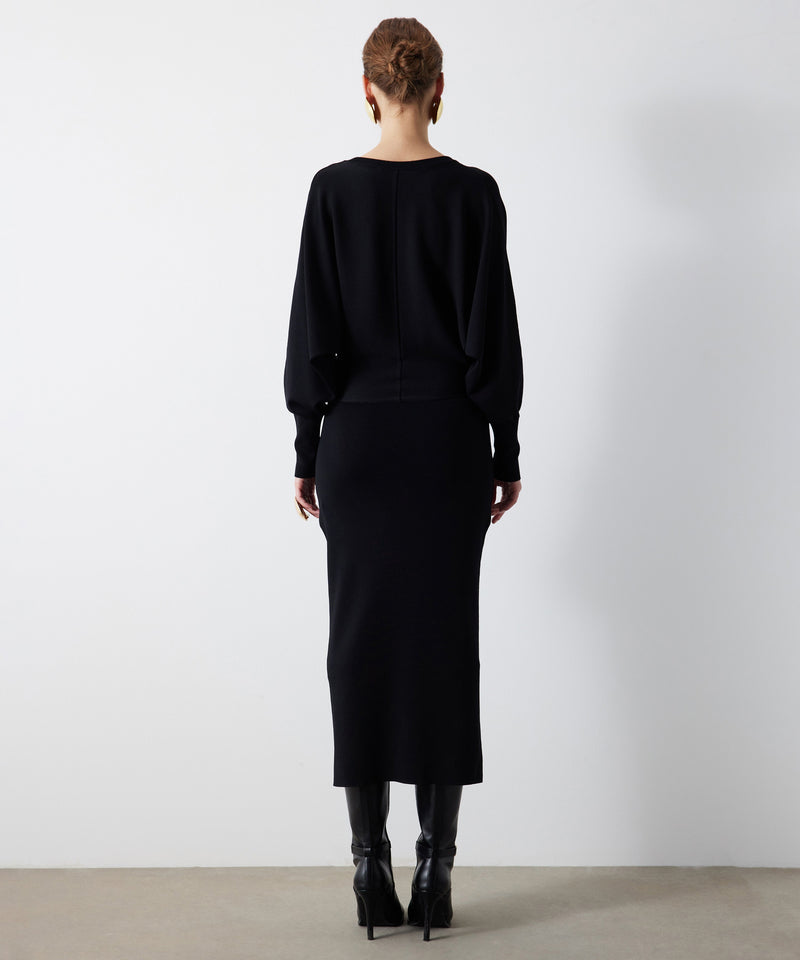 Ipekyol Knitwear Midi Solid Dress Black