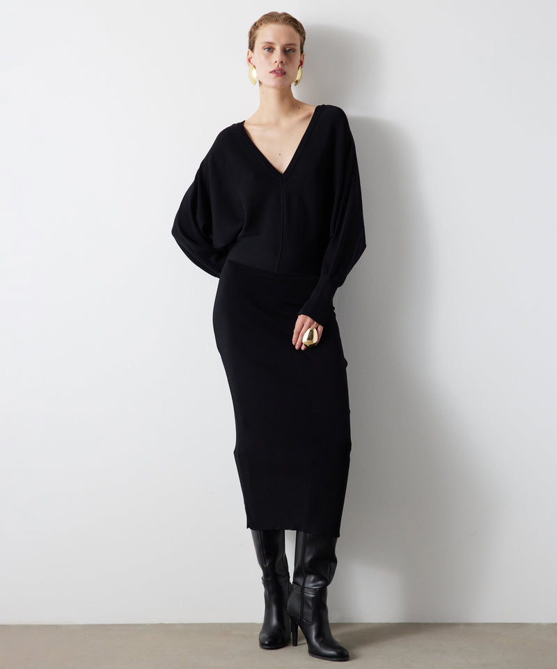 Ipekyol Knitwear Midi Solid Dress Black