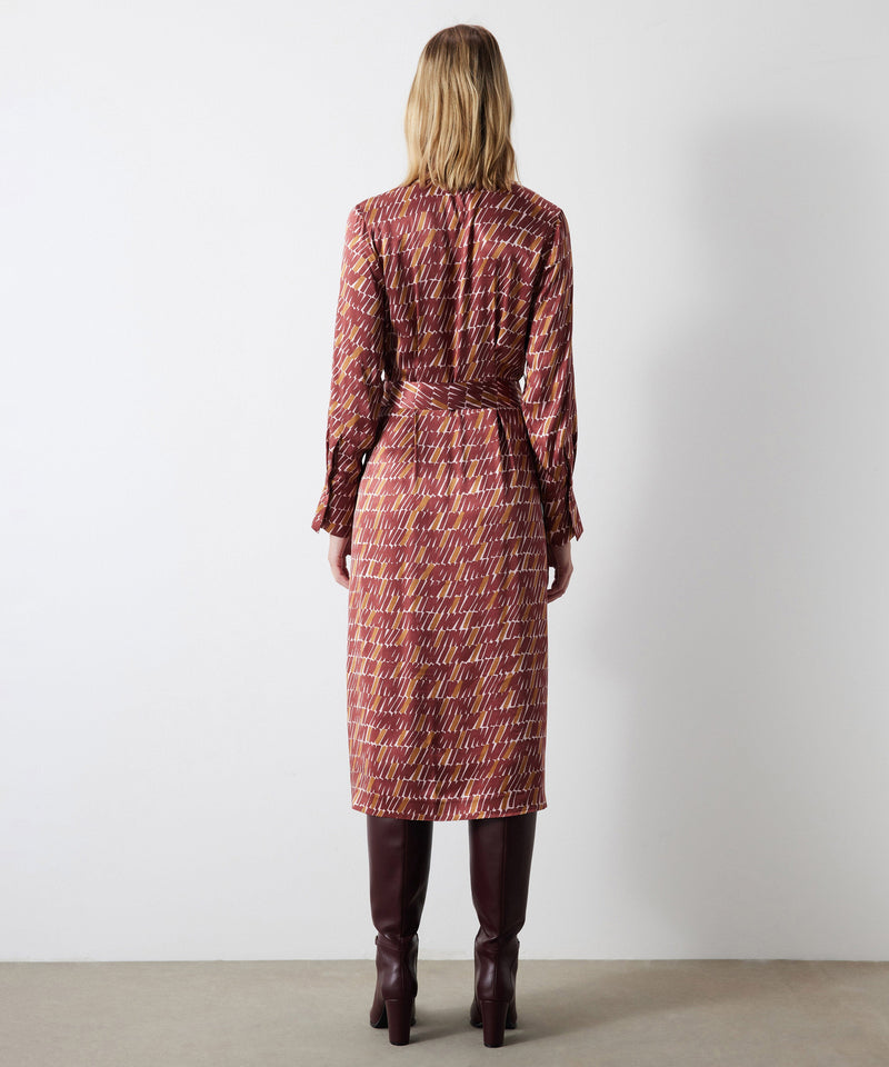 Ipekyol Patterned Midi Dress Powder