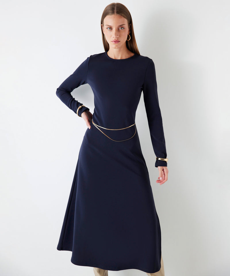 Ipekyol Dress With Chain Accessories Navy Blue